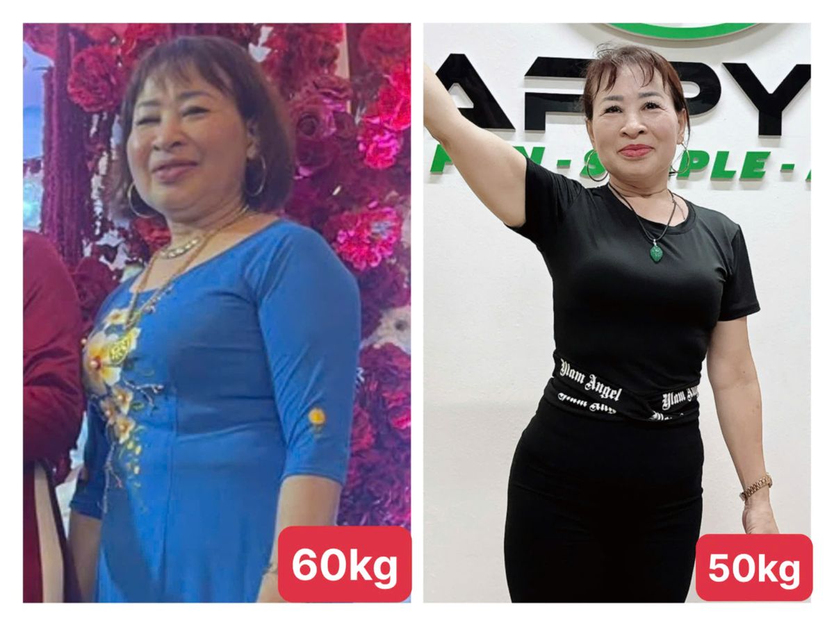 Học viên nữ lớn tuổi HFIT giảm từ 60kg xuống 50kg