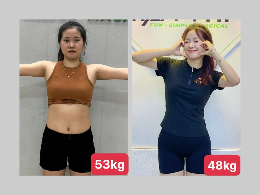 Học viên nữ HFIT giảm từ 53kg xuống 48kg