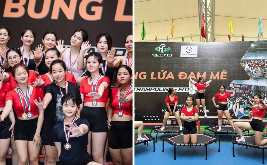 Các con chơi bạt nhún tại HFIT - 100 Phú Hà - Sơn Tây